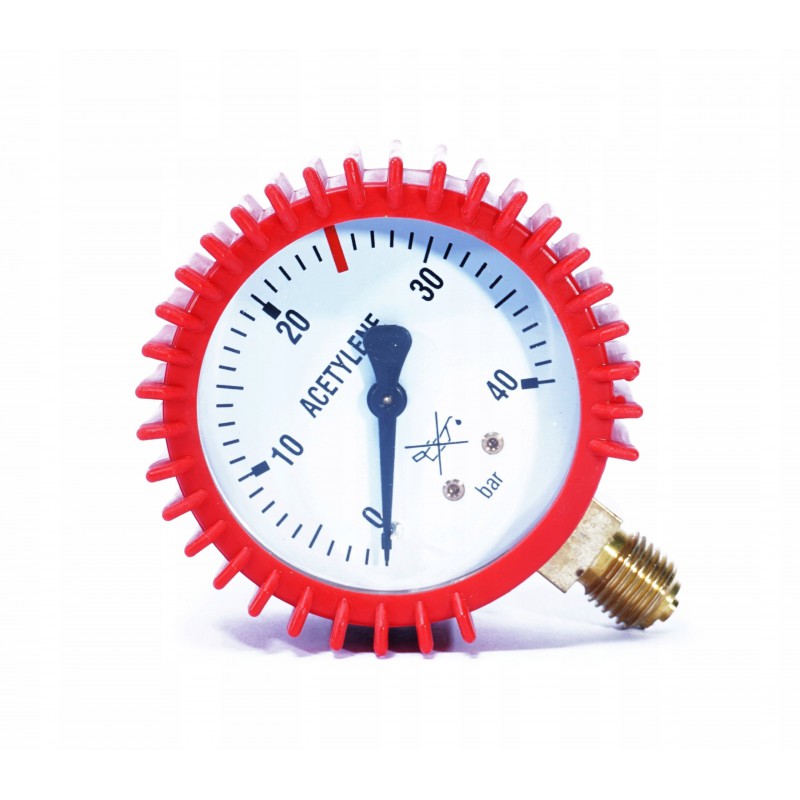 Magnum Manometr do reduktora Acetylenowego 0-40 bar z przyłączem dolnym G1/4 - Image 1
